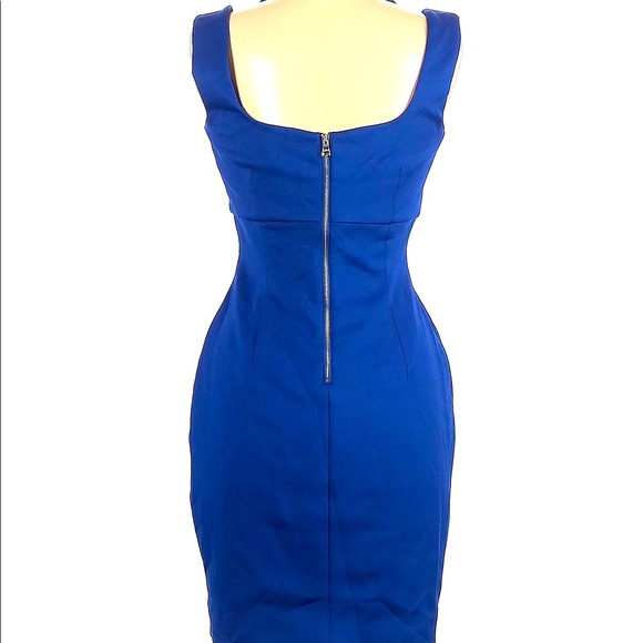 Guess Royal Blue Dress w/ Shoulder and Halter Strap Zipper in Back  Fully Lined - Picture 3 of 13